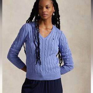 Ralph Lauren Polo Light Blue Cable Knit Sweater Sz M